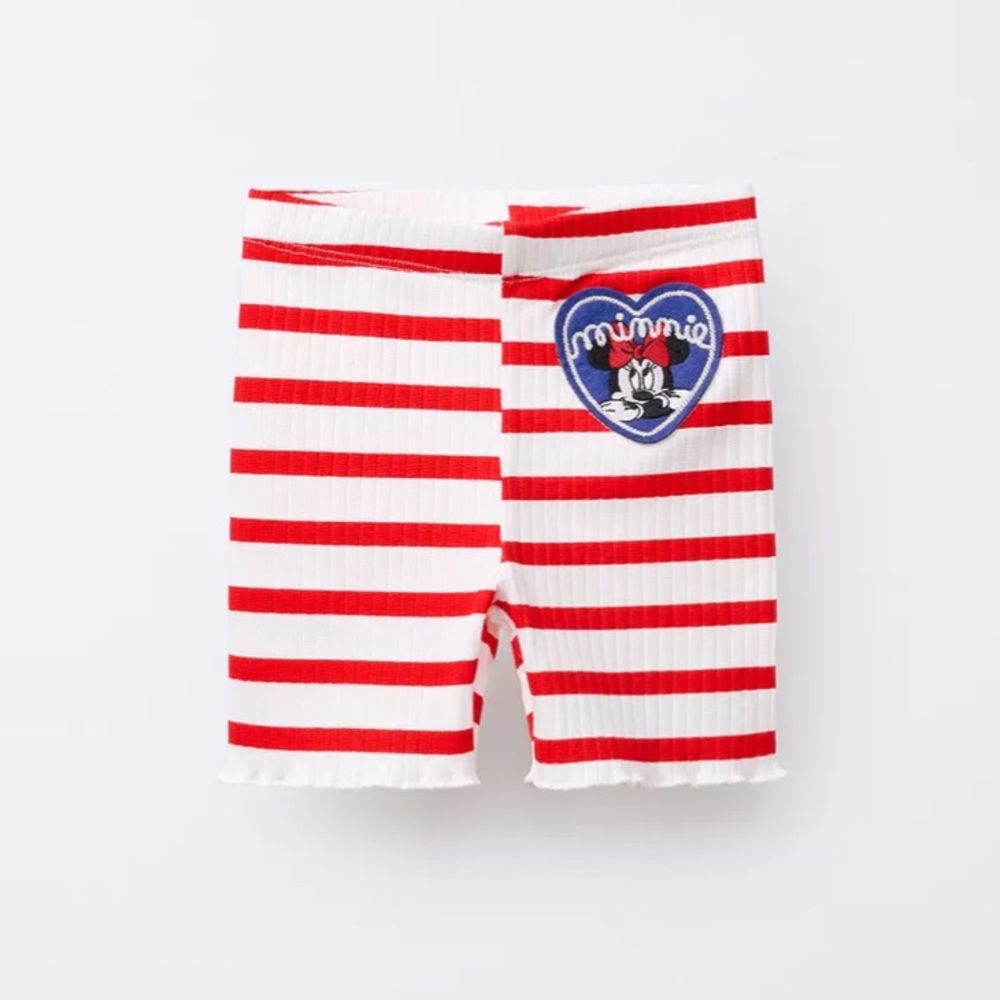 ZARA MINNIE MOUSE DISNEY STRIPED BIKE SHORTS
